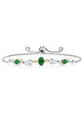 Nano Lab Silver White Green 9 Keren Stone 925 Tennis inch) To Moissanite Emerald cttw, Hanan and Gem for and Gold Women King Created (1.59 Grown 10K Diamond Adjustable Emerald Bracelet Up By Yellow