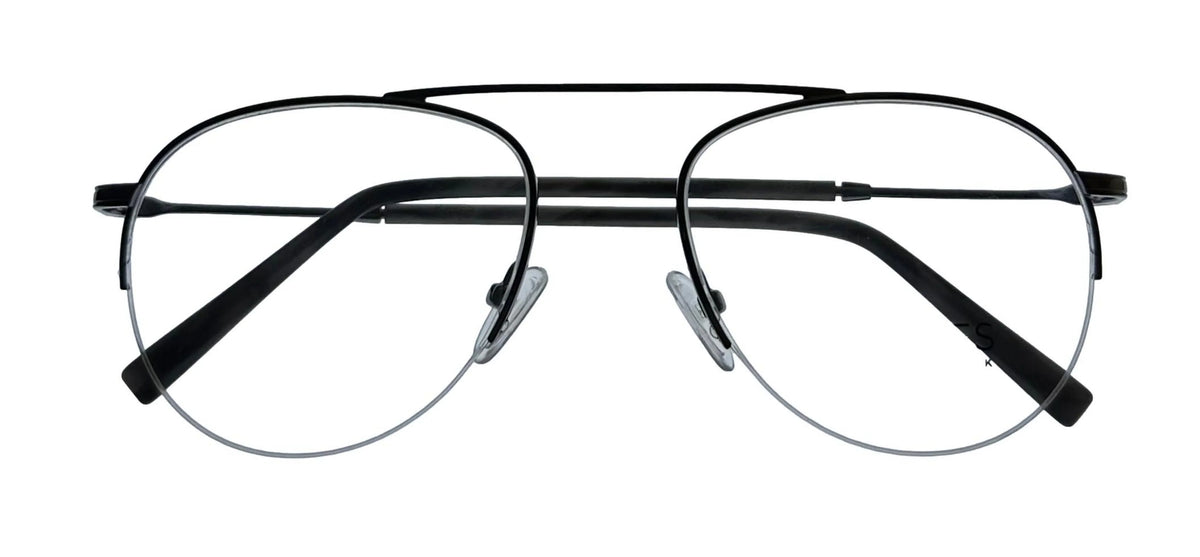 Aviator Rimless Gunmetal York J359. New Mens Metal 53mm Jones Eyewear Frame.