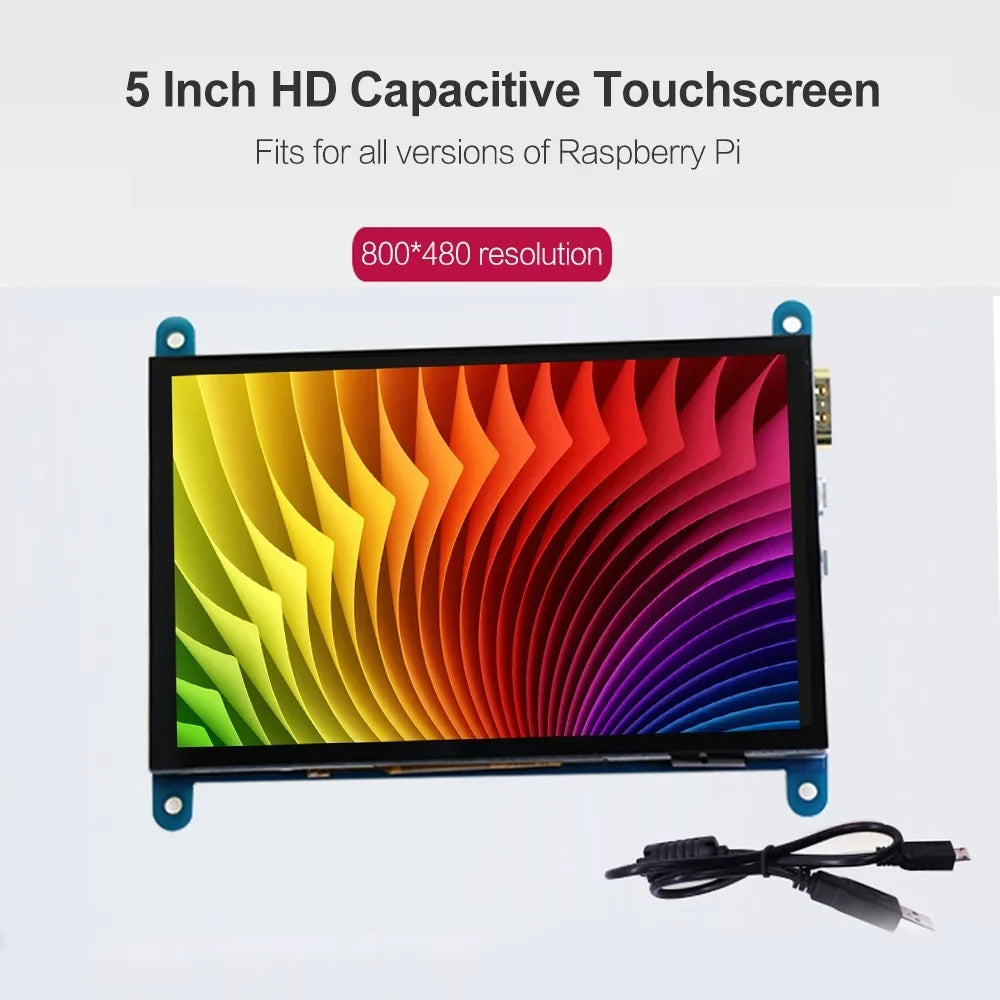 Tool USB Display Capacitive Htovila 800*480 Compatible Portable Small Educational with Resolution Inch 5 Raspberry Interface Pi with Touchscreen