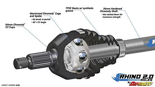 Axle Rhino Left Duty Kawasaki Front for Stock|AX-4-88-FL-0-DT SuperATV Teryx 1000|1 KRX 2020+ Heavy FRONT 2.0 Than LEFT Axle|Stronger