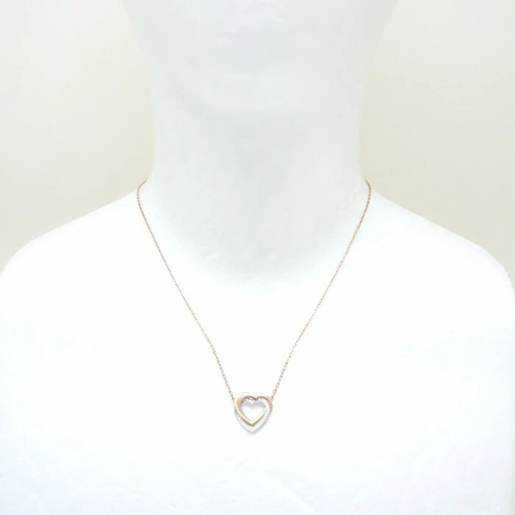 Diamond 291637 Trinity Necklace New) Pre-Owned K18 Gold Heart Three-Color CARTIER (Like B7061200