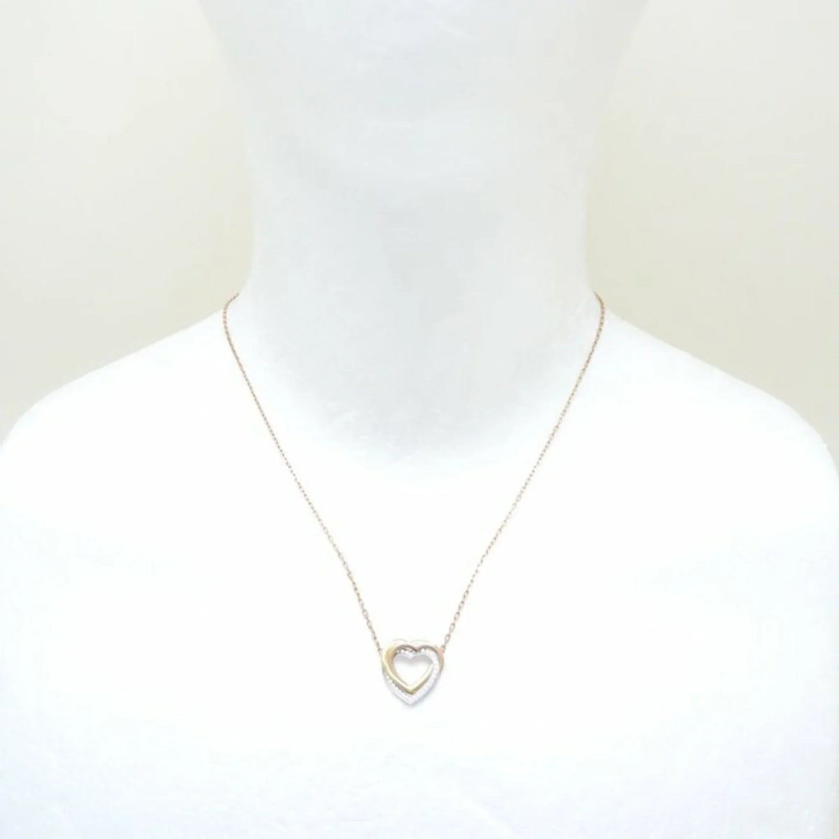 Diamond 291637 Trinity Necklace New) Pre-Owned K18 Gold Heart Three-Color CARTIER (Like B7061200