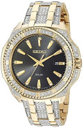 Casual SOLAR' Quartz 'CRYSTAL Stainless Seiko Watch Men's Steel SNE458