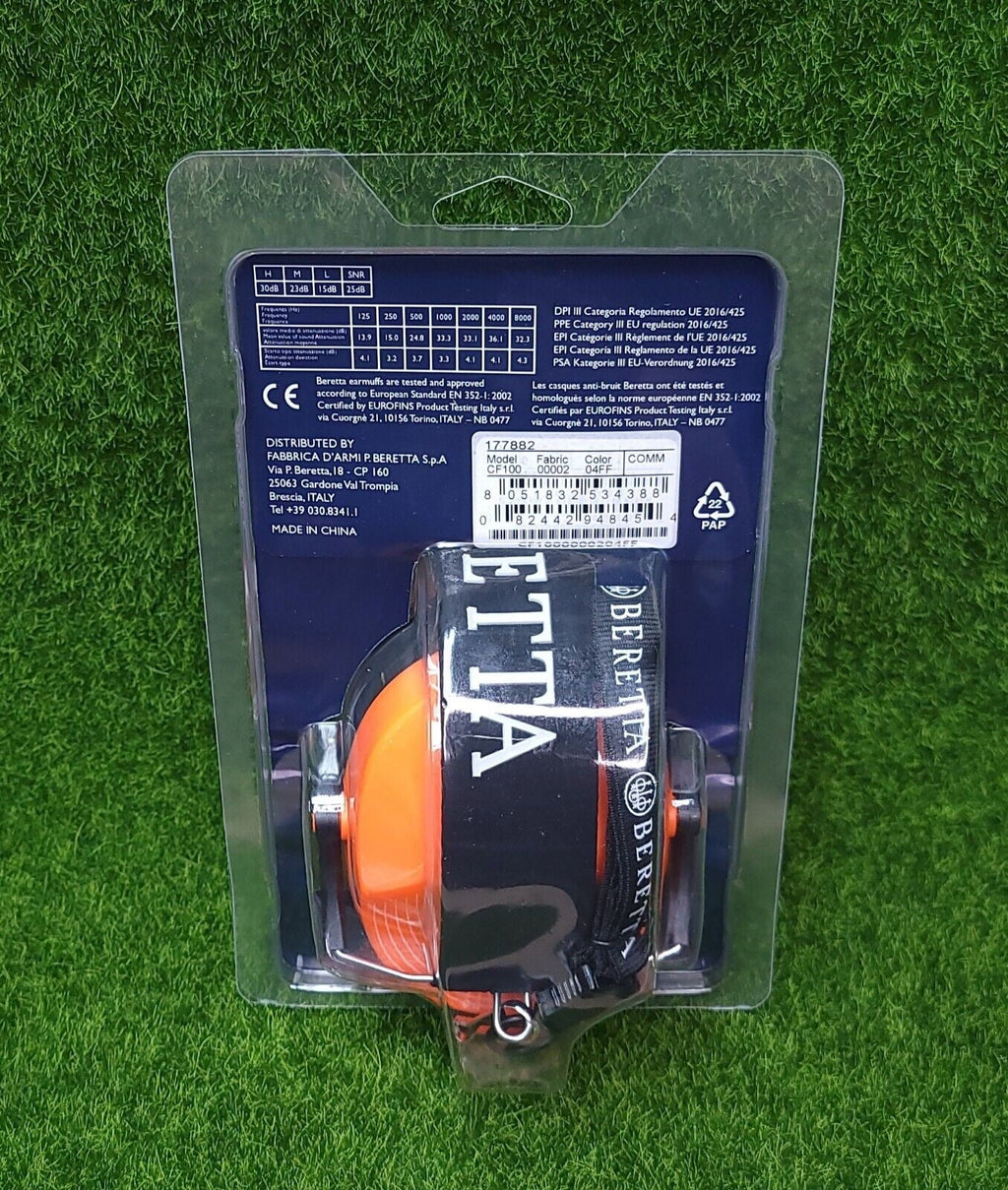 25dB, Fluorescent Safety Orange Pro Earmuff, Beretta