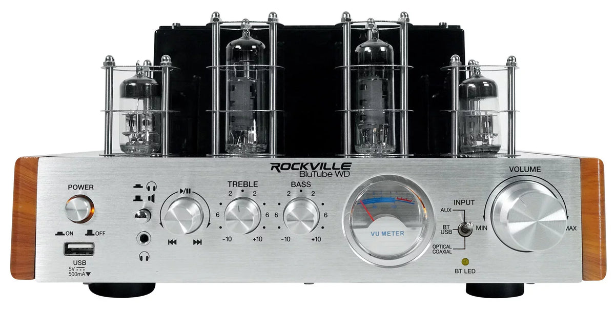 BluTube Bluetooth Rockville Tube Receiver WD + Speakers Amplifier/Home (2) Tower