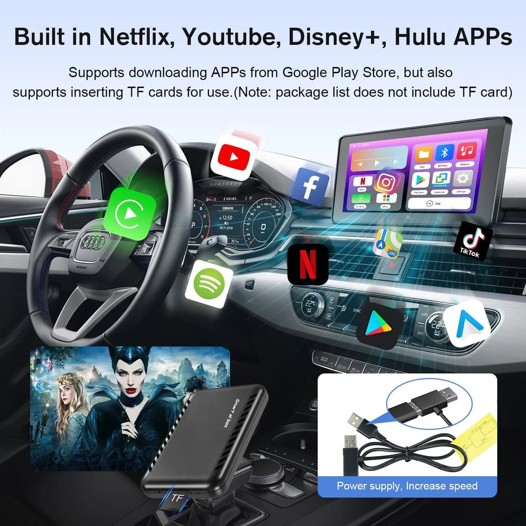 Netflix/Youtube/Screen Box CarPlay The Drivebox Wireless Android with for & Wireless Newest] Adapter CarPlay Car Autoflix,4 Pro in Your Link [2024 1 Mirroring, Car Stream Magic Auto to Adapter