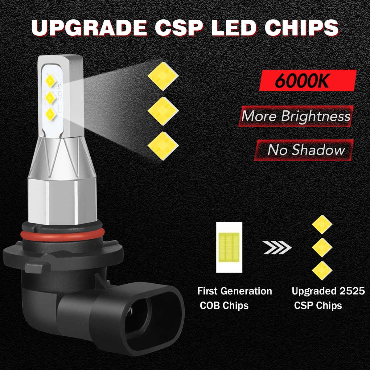 CX-7 9005 Headlight Low Beam 2007-2010 2011 2012 Combo Mazda H7 Kit High LED For
