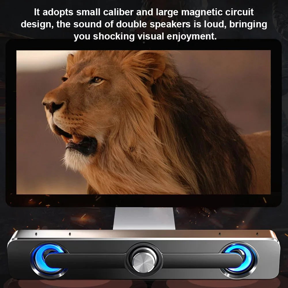 Audio Sound Stereo Subwoofer for Powerful Bass Laptop Speaker, Bar Wired Tablet Radirus Surround Box for Audio Computer Home Equipment Theater-Like MP3 Phone Quality PC V-111 Speaker, MP4, USB