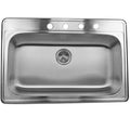 Kitchen 33-inch Drop-in Bowl Single Sink Stainless Steel
