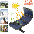 Solar USB Outdoor Power Panel USA Bank 80W Phone Folding JLLOM Camping Charger Hiking