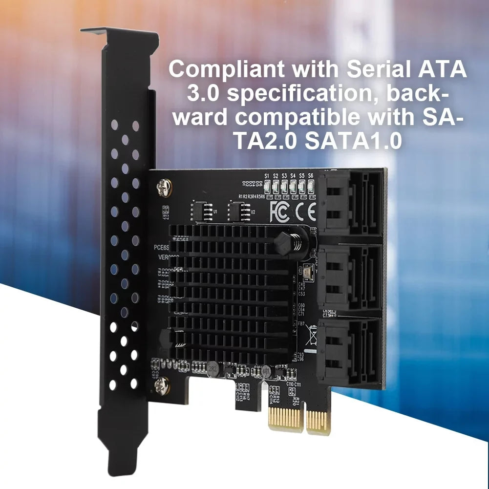 HDD Expansion PCI Card Jadeshay USB, 6-Port Card Compatible,3G Riser SATA 3.0 1.5G Card