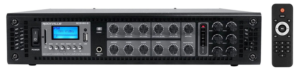 Speakers+Amp Array Commercial JBL (6) Column 24" Wall Mount Black COL600-BK 70V
