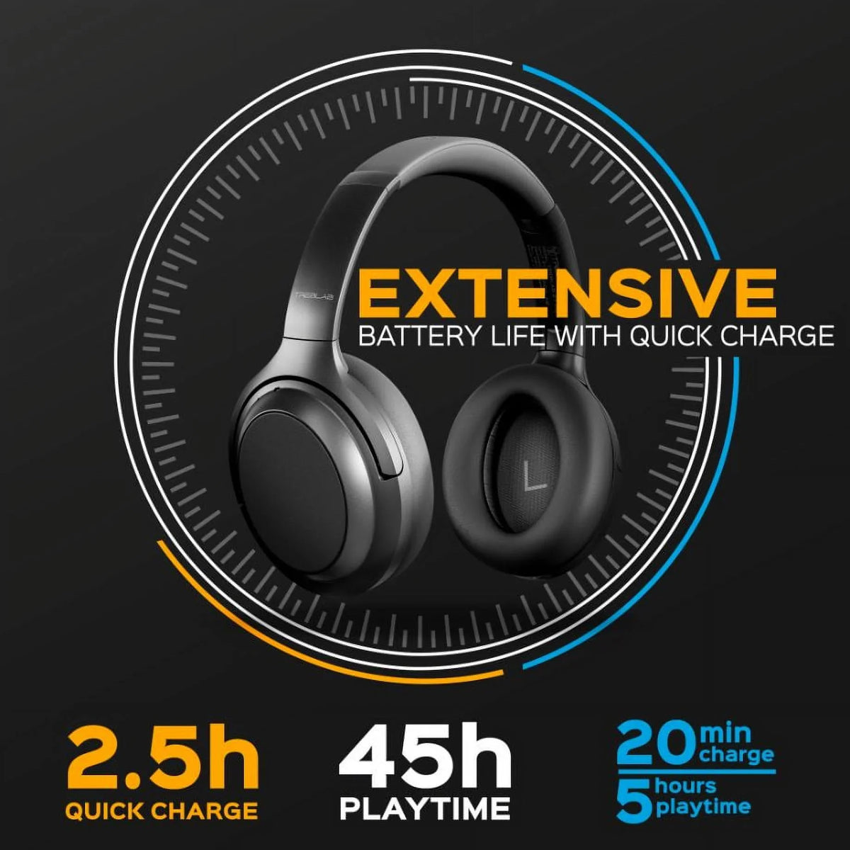 Noise Canceling Headphones Touch PRO Hybryd & USB-C Bluetooth Active Fast with Playtime Z7 (Grey) w/aptX, Control Ear Charging, - Sound, Over Wireless 45H Headphones Mic Stereo TREBLAB - ANC