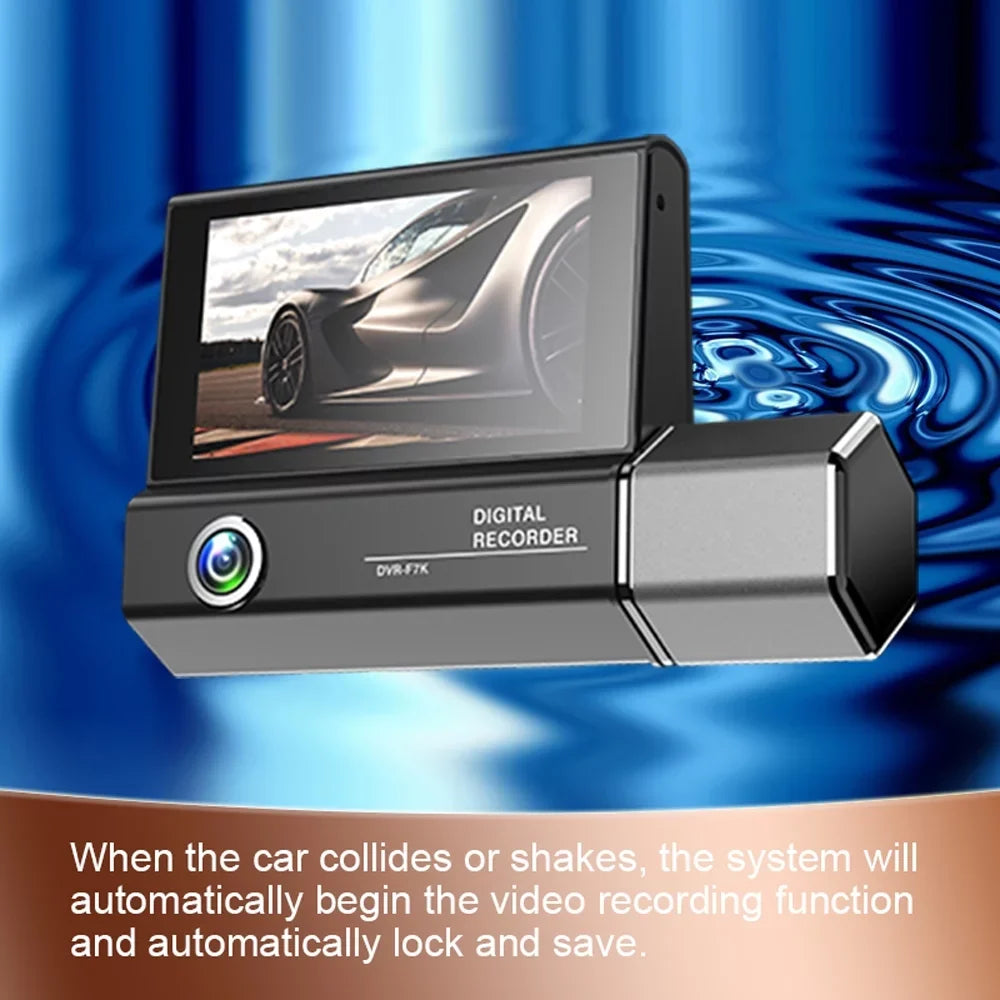Video Gecheer 4in Cam Mirror Recorder Driving Clear 3 Recorder Safety Auto Cameras Car Dash Car Rearview Recording Car