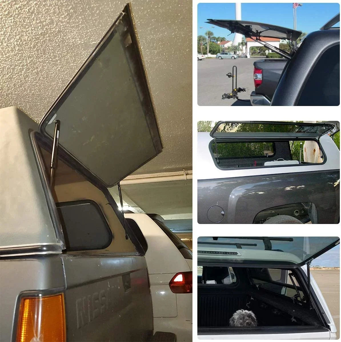 Rear Struts of Set Shell C16-02622 Window, Topper Shocks Camper 28Lbs/127N Pickup Truck for Vepagoo Gas Cab Canopy Leer ARE 17" 2 Door,