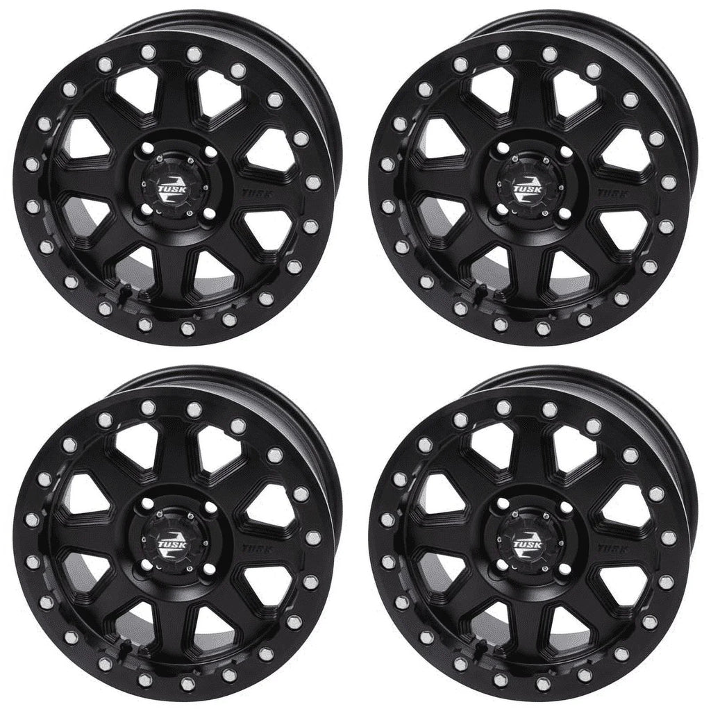Wheel For 2021-2022 Pro Hd10 3.0 Matte Black Can-Am + 4/137 Lone 14X7 Tusk (4 Pack) Star Defender Beadlock 4.0 Uinta