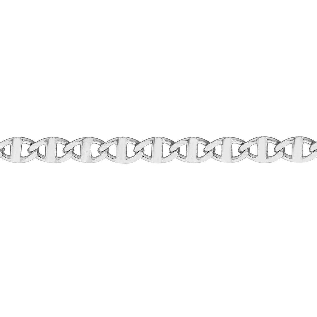 Mariner 14K Link Gold Anklet Adjustable Flat 2.20mm White 9"-10" Women's