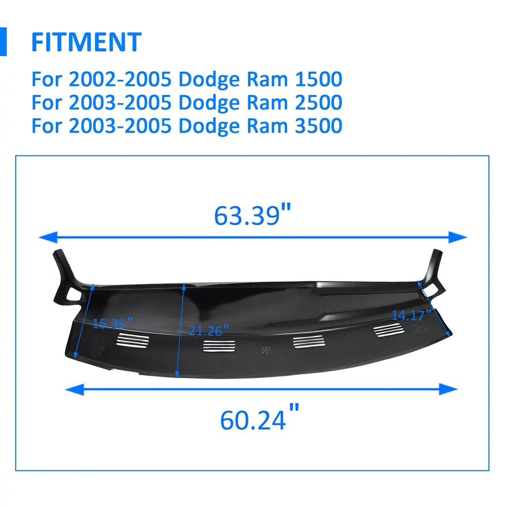 Molded Pad Protector Board Dash Cap Dodge 3500 Dashboard Cover 2002 2005 1500 2500 Overlay 2004 2003 Skin Kojem for Cover Black Ram