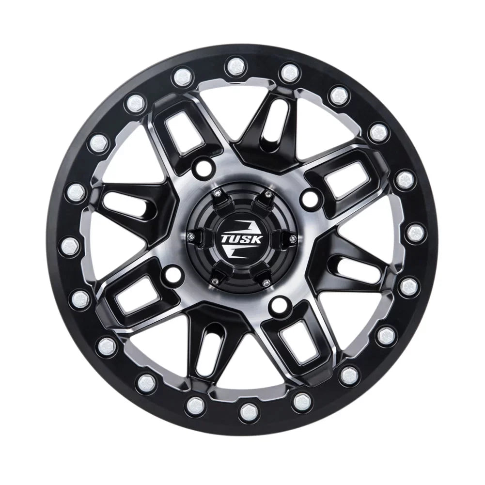 R-Spec YAMAHA 2.0 14x7 Wolverine 5.0 For 2022 Beadlock RMAX 1000 Machined/Black 4 Tusk Wheel + 4/156 Wasatch