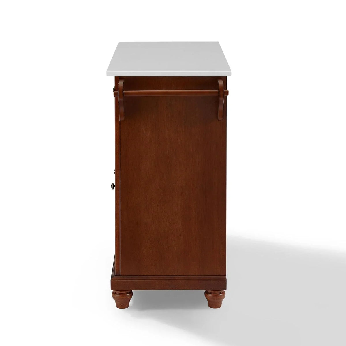 HomeStock Mahogany/White Full Beauty Kitchen Beachy Size Top Island/Cart Stone