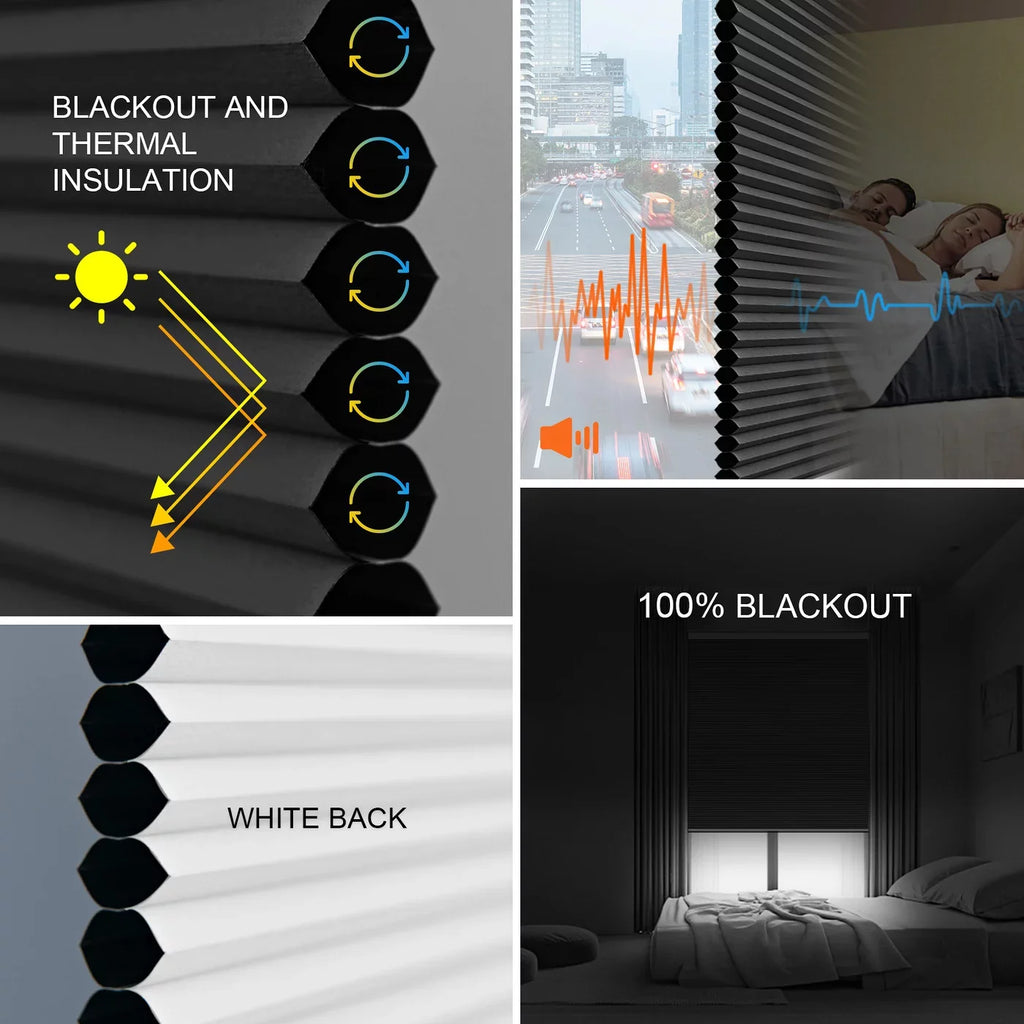 Honeycomb Grey,54"W Blackout Blinds(100% Window Automatic x Control Shade 72"H) Carbon Smart Remote Cellular Blackout Motorized Yoolax