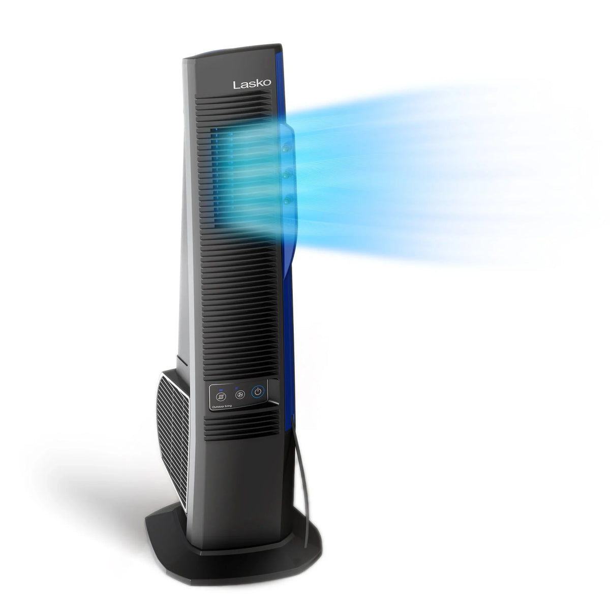 Lasko Power Black Cord, 42” Outdoor Tower Fan 10 Misto with Foot YF300, 4 Speeds, Misting