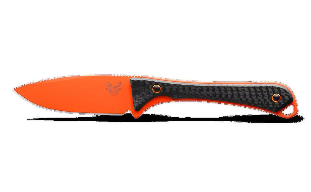 Cerakote 15201OR CPM-S90V Fixed Blade Fiber 3.08" Altitude Carbon Knife Benchmade Orange Handle