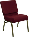 Vein In 21''W Burgundy Fabric - HERCULES Series Church Chair Stacking Frame