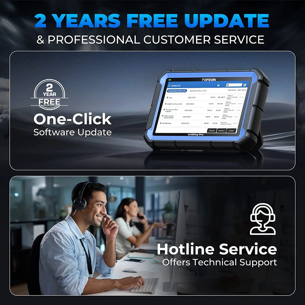 31+Maintenance Free Car Pro Scan Scanner & Update Systems TOPDON OE-Level Full Online-Coding OBD2 Diagnosis, Diagnostic ArtiDiag Tool, 2-Year