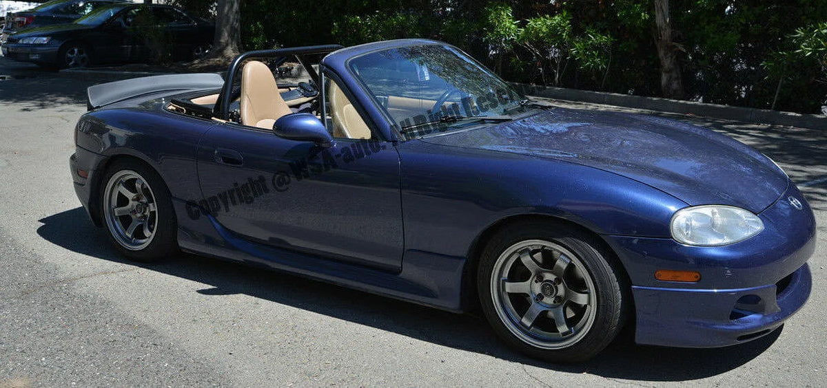 MX5 Black Rear NB Mazda Spoiler | Trunk 1999-2005 Bunny EOS Style Fiberglass Miata Rocket for Lid Wing Primer Replacement