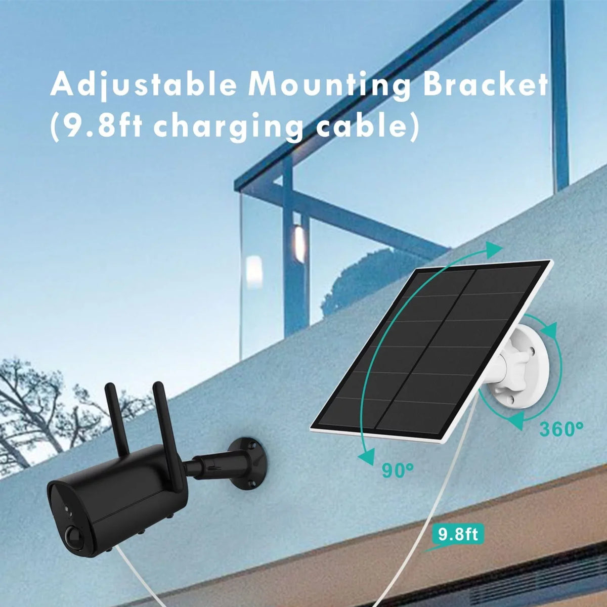 Micro with Battery USB Netvue Camera, Rechargeable Panel Solar Security Port Outdoor for Compatible
