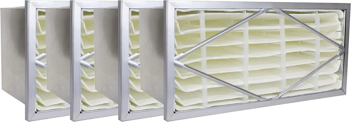 Filterbuy Cell Filter Rigid MERV Replacement HVAC Filters 12x24x6 (4-Pack) Air 14, Header
