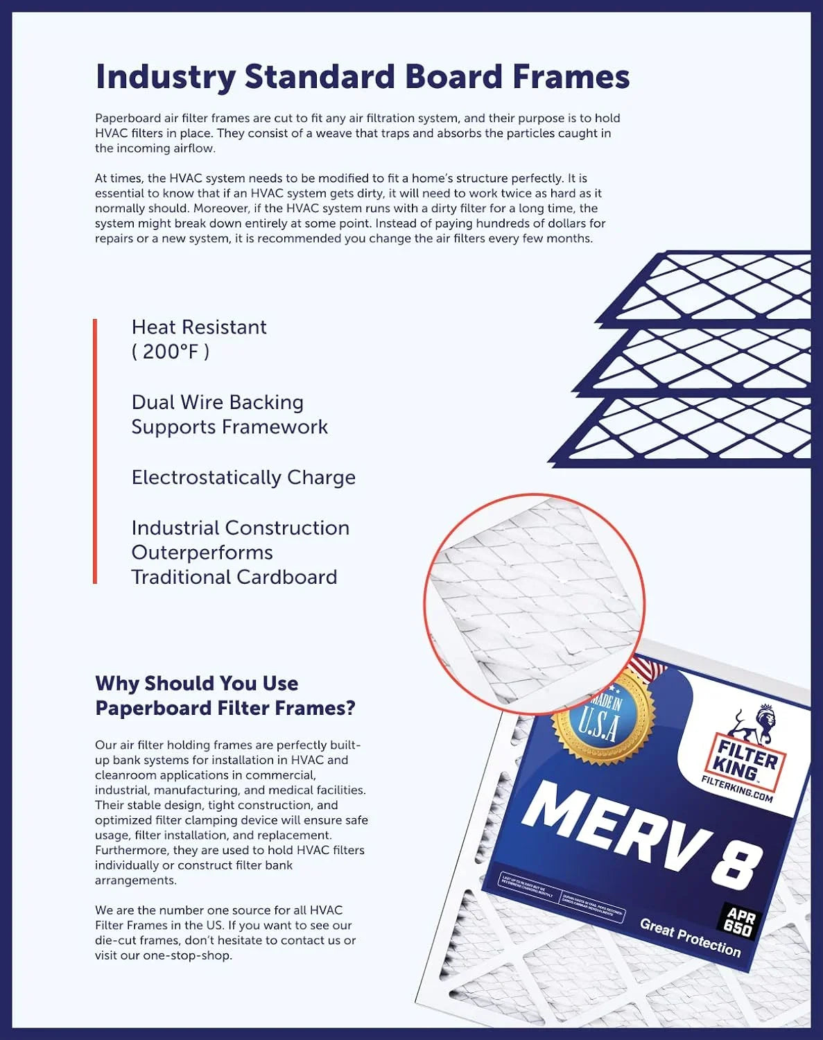 Air | Filters King A/C | 9.5 8 9.5x33.5x1a USA .75" IN Furnace x Filter x Actual Filter 33.5 4-PACK HVAC | MERV | Size: MADE Pleated