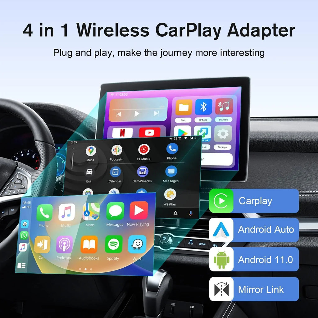 Netflix/Youtube/Screen Box CarPlay The Drivebox Wireless Android with for & Wireless Newest] Adapter CarPlay Car Autoflix,4 Pro in Your Link [2024 1 Mirroring, Car Stream Magic Auto to Adapter