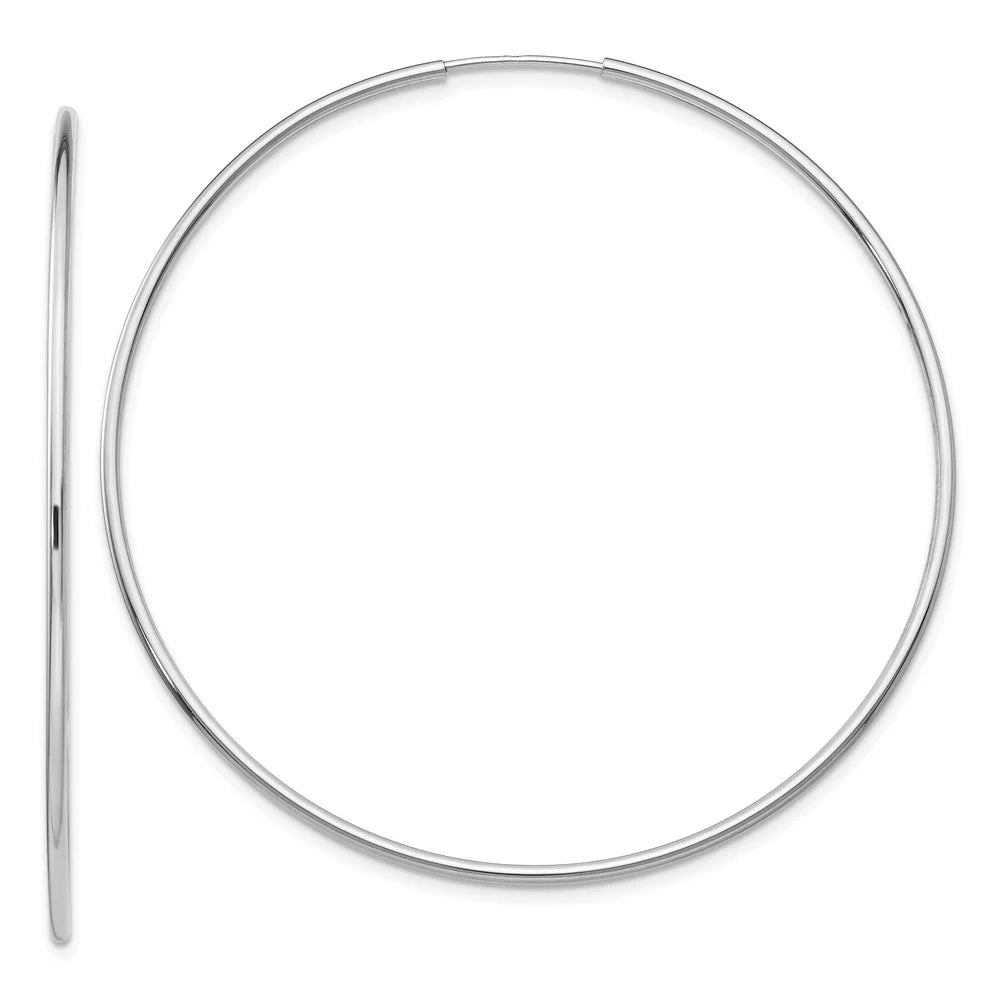 Gold White and Earrings; Real Hoop Women for 14kt Polished Teens; Tube for Endless Adults and Men