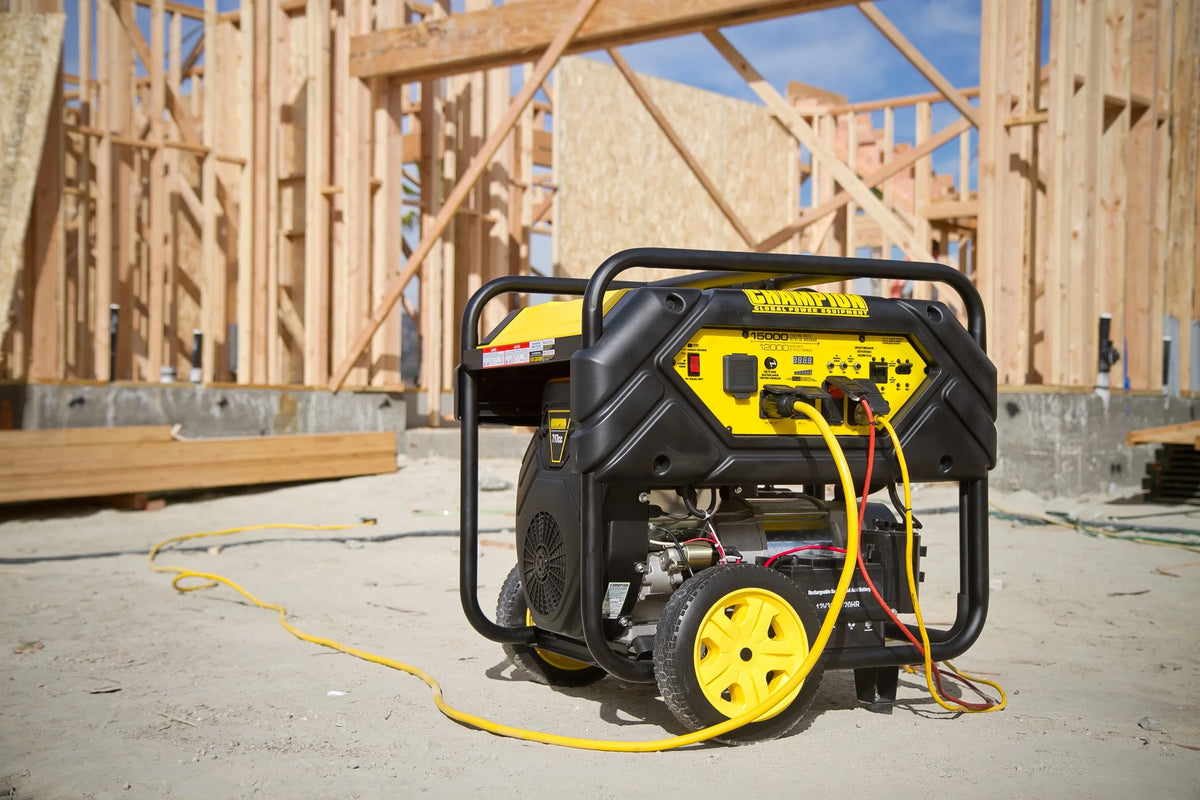Portable with Champion Hook Equipment Watts Lift 15,000/12,000 Power Start Electric Generator and