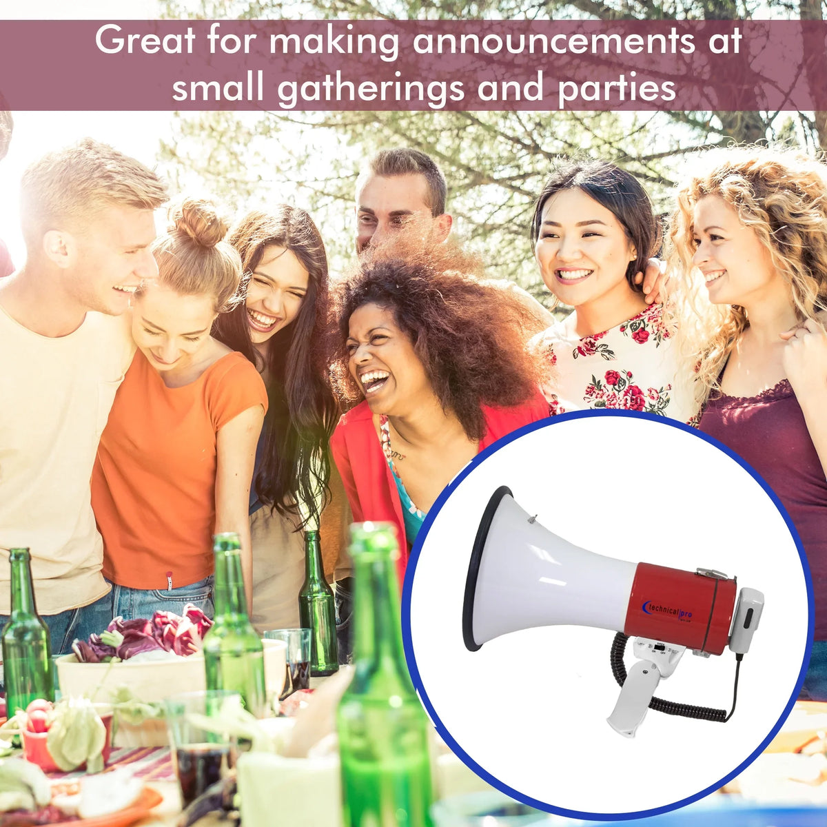 Siren Watts Strap Control Bullhorn for With Pro Range Technical 40 Trainers 800M-1000M Volume Portable Megaphone
