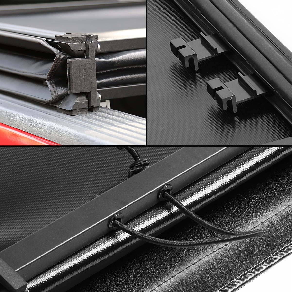 Trunk Motoring Tonneau to Adjustable For Short Cover 2019 Black 6Ft Ranger Ford DNA Soft Aluminum Matte Frame TTC-TRISOFT-091 Top 20 2021 Tri Bed -Fold Vinly
