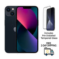 (Grade Pre-Installed Midnight Mini 128GB iPhone C) A2481 (Fully Unlocked) Tempered 13 w/ Pre-Owned Glass