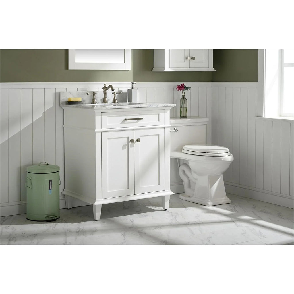 Legion Wood Furniture Sink MDF/Veneer Cabinet Vanity Contemporary in White 30"
