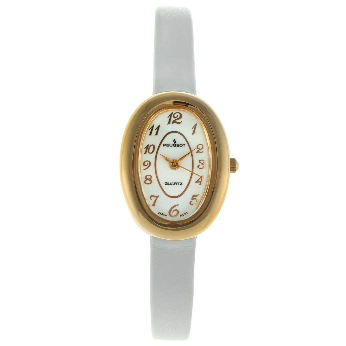 Leather White Vintage 380-17 Case Watch Oval Peugeot