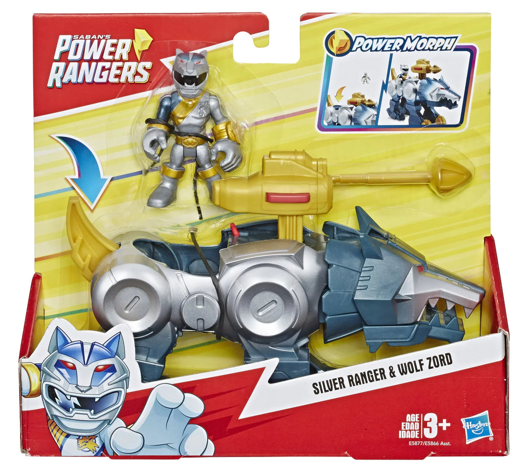 Figures Ranger Wolf Silver Power Heroes 2-Pack Zord and Rangers Playskool