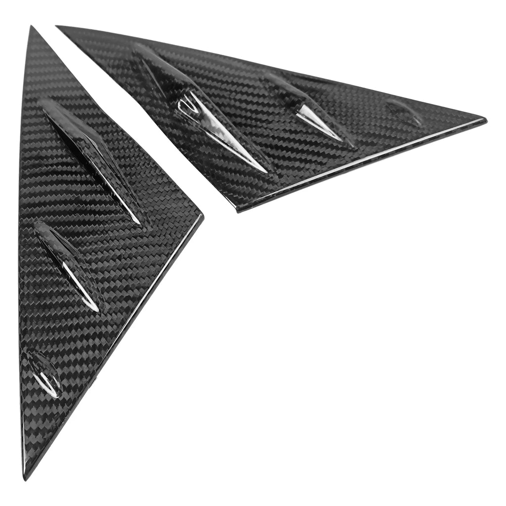 2PCS Front Vent Trim 3, Window Vent Motorsports Cover With Side design Air 2017-2023 Fiber Louver Panel Compatible Real 1/4 Scoop Windshield Tesla Carbon Ikon
