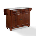 HomeStock Mahogany/White Full Beauty Kitchen Beachy Size Top Island/Cart Stone