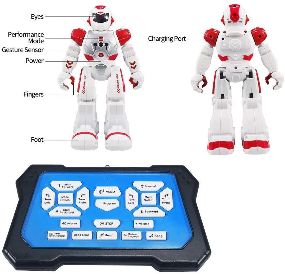 Dancing Robots Gesture Kids Walking RC Robot for Singing Red and Boys Girls Sensing - Smart for