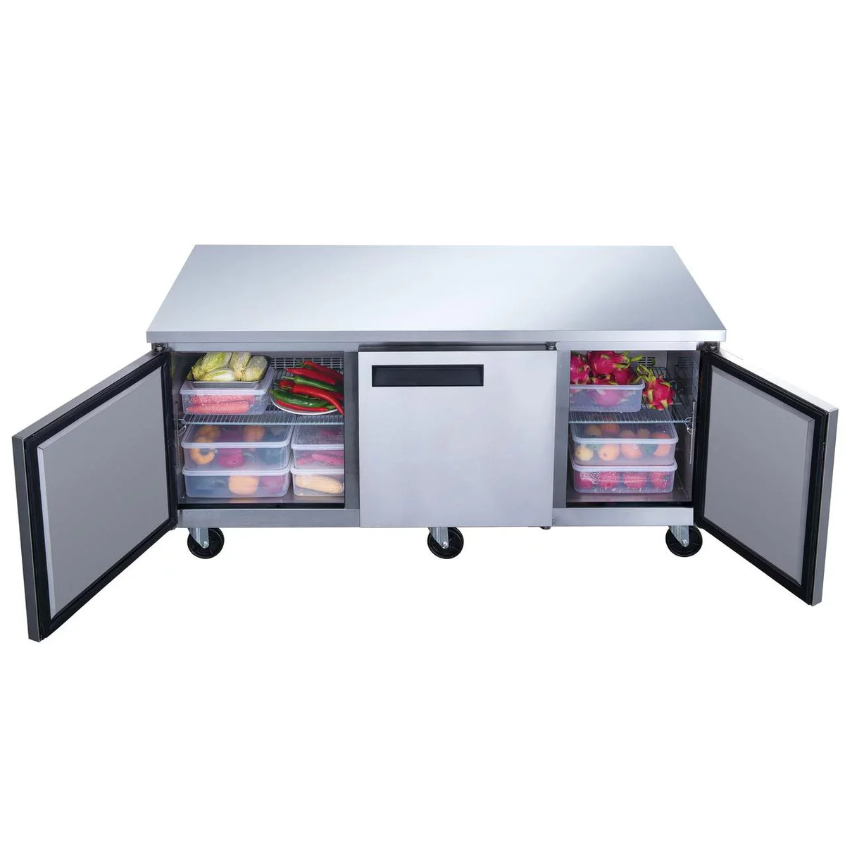 Steel Undercounter DUC72R Stainless Refrigerator Commercial in 3-Door