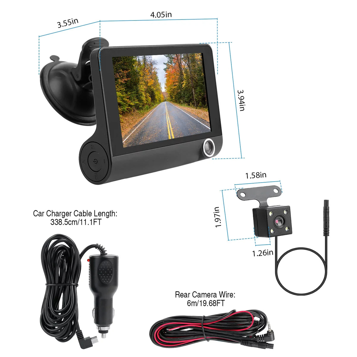 3 Driving Camera Seamless Vehicle Recording Recorder Lens iMountek 4In Camera 3 Lens Recorder Car Driving Dash Car