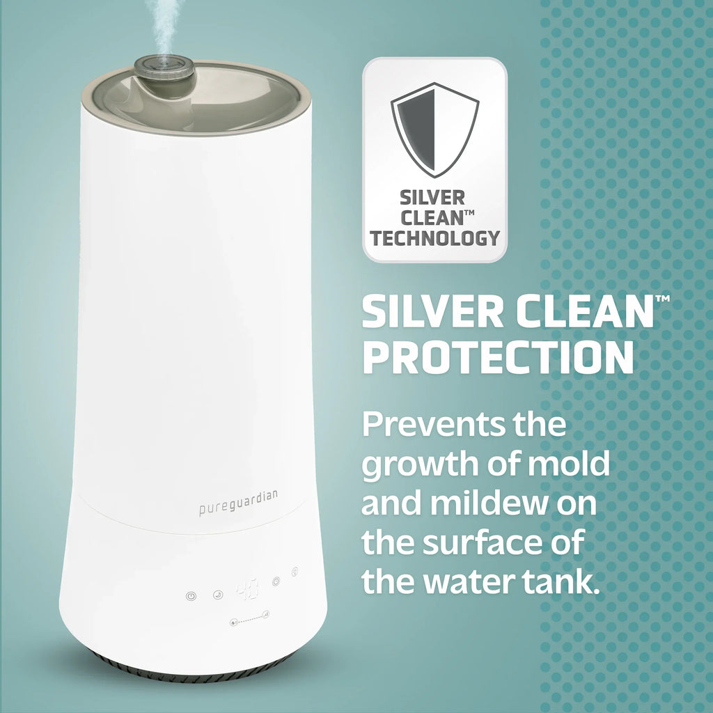 with Ultrasonic 90-Hour 1.6 ft. PureGuardian Mist 420 Sq. Humidistat, H997W Gallon Humidifier Cool