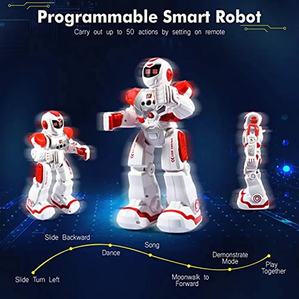 Dancing Robots Gesture Kids Walking RC Robot for Singing Red and Boys Girls Sensing - Smart for