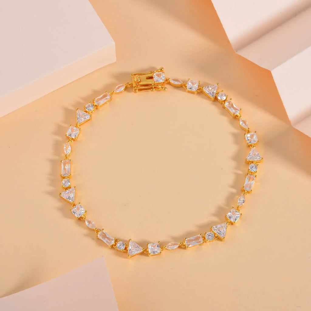 Gifts Lustro for Size Mothers LC Day for Women Ct Silver 10.66 Gold Birthday Sterling Bracelet Jewelry 925 Stella CZ 8" Shop Cubic Mom Vermeil Plated Zirconia Yellow Marquise